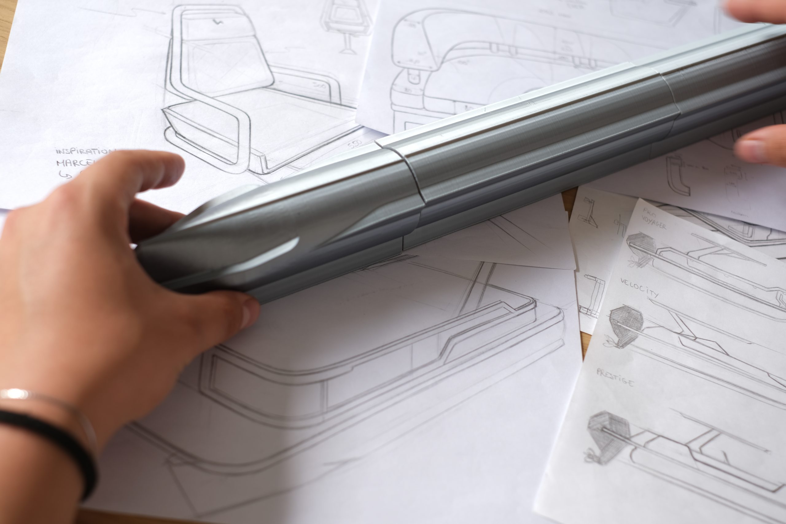 Planche de dessins et maquette Lounge Cruise