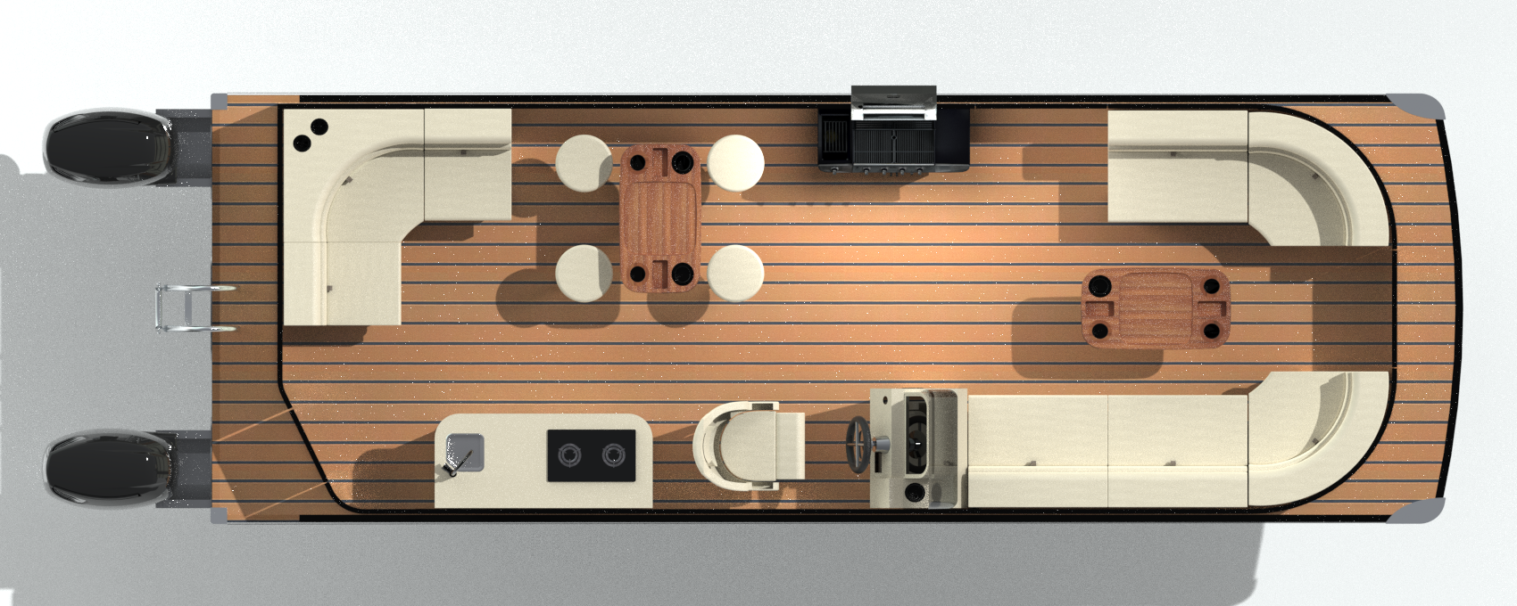 Plan de pont de l’Explorer 25, configuration BBQ
