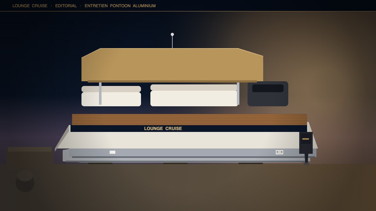 Entretien réduit d'un pontoon aluminium électrique Lounge Cruise — moins de pièces d'usure qu'une motorisation thermique